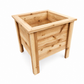 Handmade cedar planter featuring a raised garden design, perfect for outdoor wooden raised garden planters.